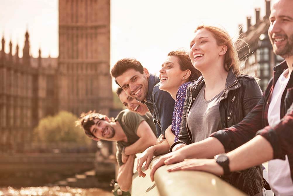 British people on bridge in London, 75% of Britons Believe in Lucky Numbers